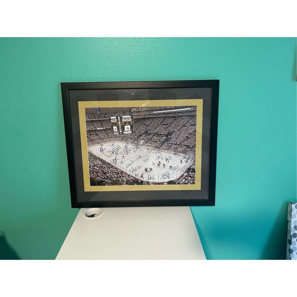 2008/09 Pittsburgh Penguins team signed ￼white out arena 16x20 photograph framed